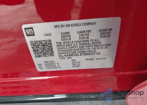 2026 Buick Encore Gx Sport Touring Fwd z USA, uszkodzony, nr VIN KL4AMDSL8TB005716